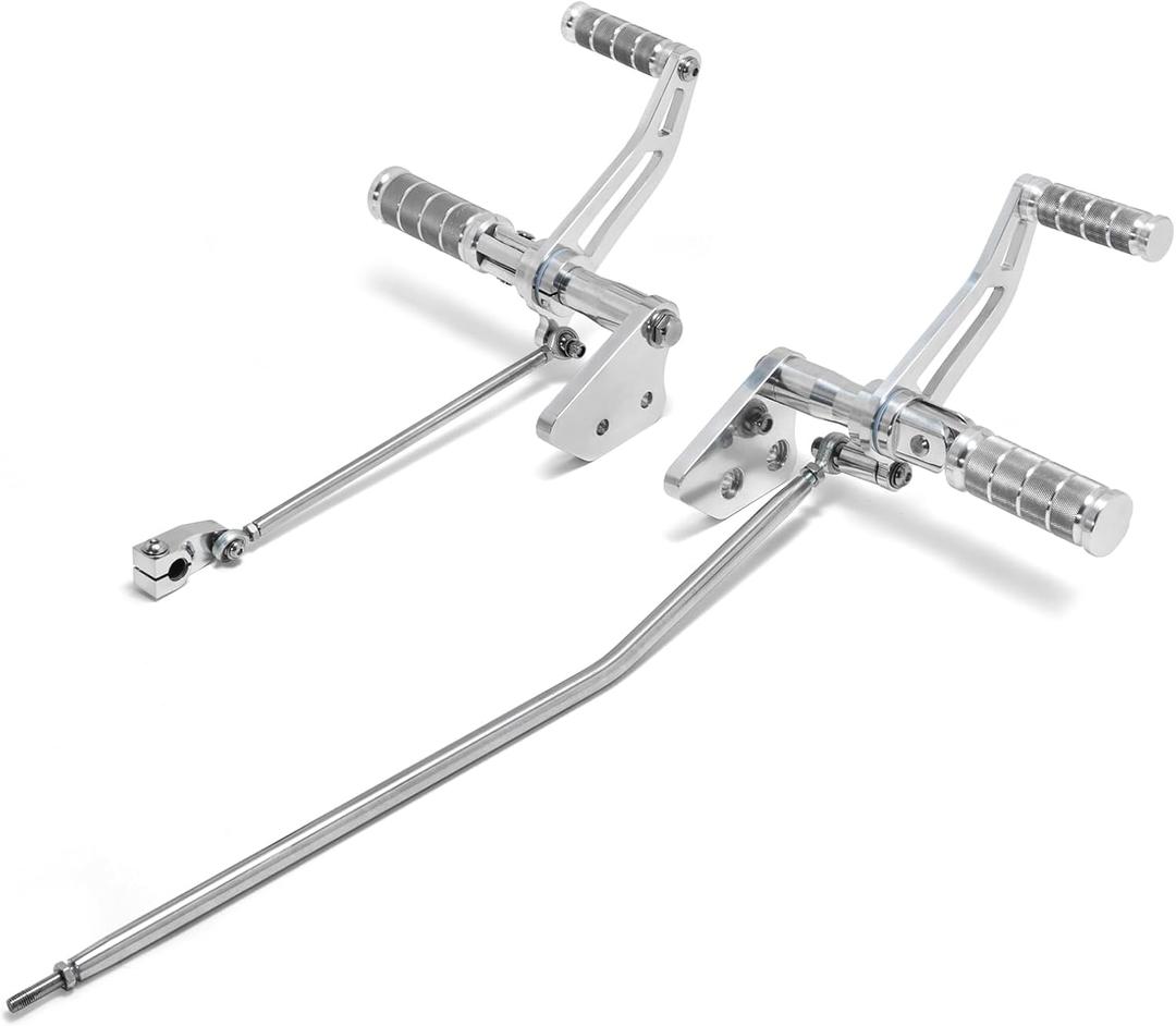 TOFR Aluminum Forward Controls Foot Pegs for Harley Dyna Street Bob FXDB 2006-2017 Super Glide FXD FXDC FXDX Low Rider FXDL 2000-2017 (Polished Silver)
