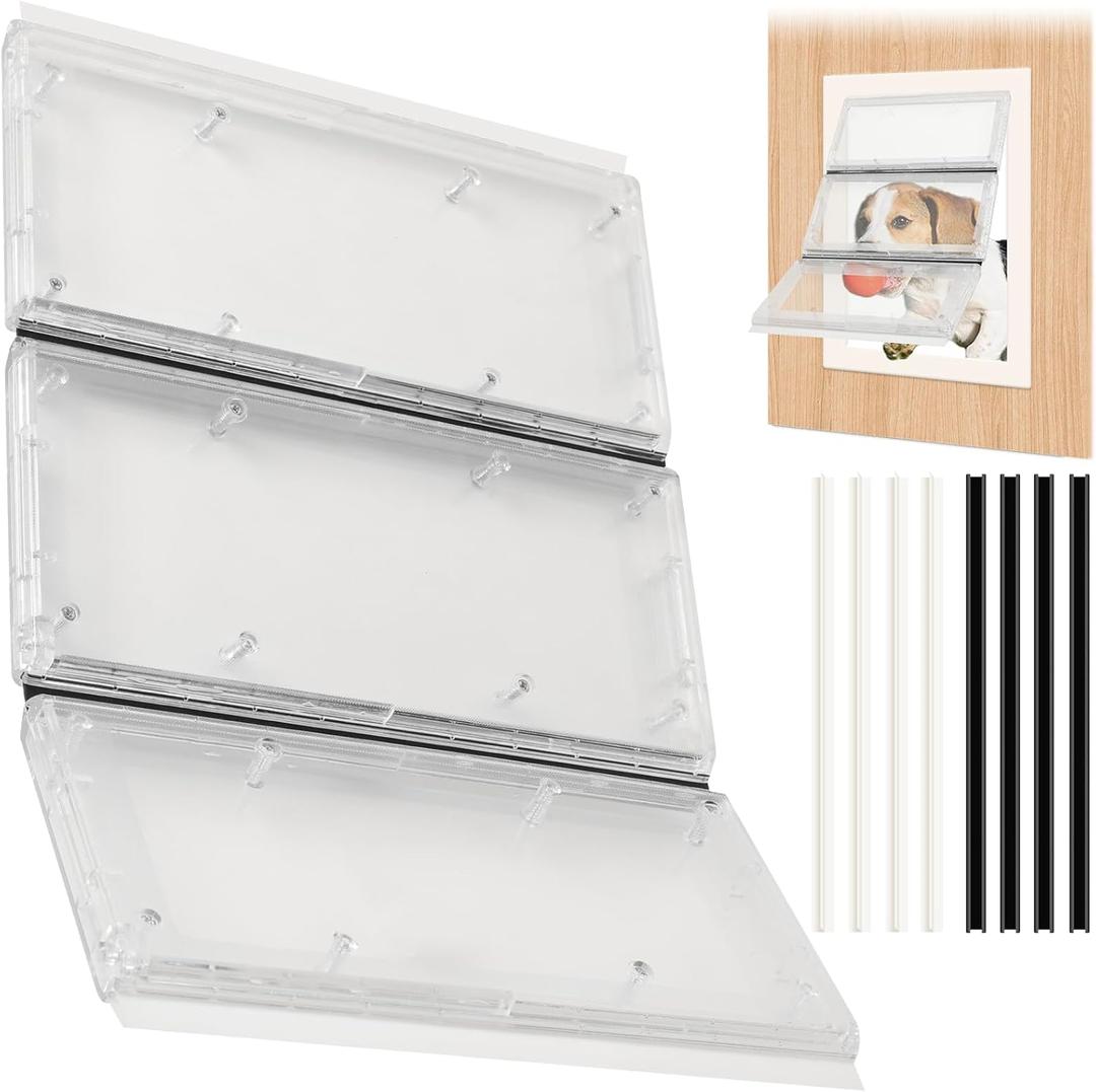 Calvana 3-Panel Airseal Pet Door Replacement Flap, Compatible with Ideal Pet Products 10.25"x15.75" Extra Large Dog Door, Easy Installation