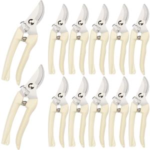 12 Pcs Garden Scissors for Plant, Tip Pruning Shears for Cutting Flowers, Trimming Plants, Bonsai and Fruits Picking (Bypass Blade Pruner)