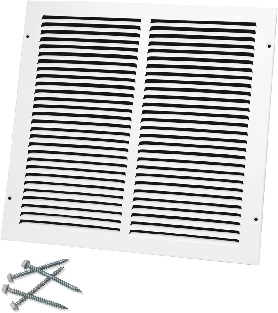 14"W x 14"H [Duct Opening Size] Steel Return Air Grille, Air Return Vent Cover for Ceiling and Sidewall - HVAC Air Vent Covers - [Outer Dimensions: 15.75"W x 15.75"H]