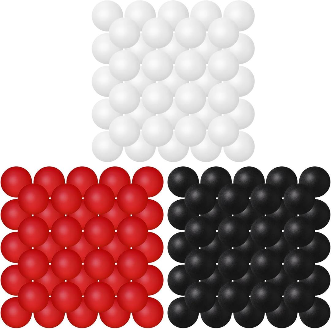 Hanaive 100 Pack Table Tennis Balls Multi Colored 40mm Plastic Balls Bulk Washable Small Game for Carnival Pool Games, Party Decoration Pet Toy (White, Red, Black)