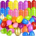 SpringFlower 2.3 Unfilled Easter Eggs, 60 pcs Colorful Egg Plus 1 Golden Egg, Empty Plastic Eggs Fillable with Candy, Treats, Presents for Toy Basket,Easter Decorations, Toy Egg Basket,Boys & Girls