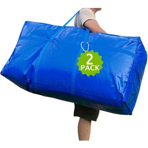 66 Gallon Extra Large Storage Bags, Huge Moving Bags Heavy Duty with Zipper and Stronger Handles, Big Foldable Duffle Bag for Travel, Storage Totes Moving Boxes for College, Christmas Tree,Blue,2 Pack