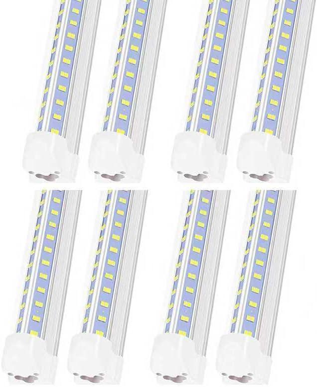 Led Shop Lights,Led Shop Lights 4FT 50W 6500K 7000LM Clear White,Shop Light 4FT 110V Linkable Integrated V-Shape for Shop Garage,Warehouse,Workbench and Workshop Commercial Bay Lighting(8-Pack)