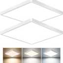 16 Inch Square LED Flush Mount Ceiling Light 2 Pack, 36W 3600LM, 3000K/4000K/6000K CCT Selectable, White Super Slim Low Profile Ceiling Light Firxtue for Bedroom/Kitchen/Living room/Dinning room, 16" 2pk