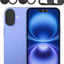 Privacy Cover Compatible for iPhone 16/16 Plus with Front Camera Cover,Protect Privacy and Security,Open/Close Face Recogition Anti-Spy Camera Cover, Easy-Adhesive Design-2Pack Black
