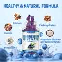 2 x Magnesium Glycinate Gummies 1000mg with Magnesium L-Threonate,Chelated Magnesium Potassium Complex Supplement with VitD, B6, CoQ10, Calcium,Supports for Memory, Calm, Mood - 90 Gummies Blueberry