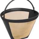 Gold Coffee filter - Permanent Reusable #4 Cone Shape metal Coffee Filter Compatible with Ninja CFP301 CFP201 Coffee Accessories - 4-1PCs