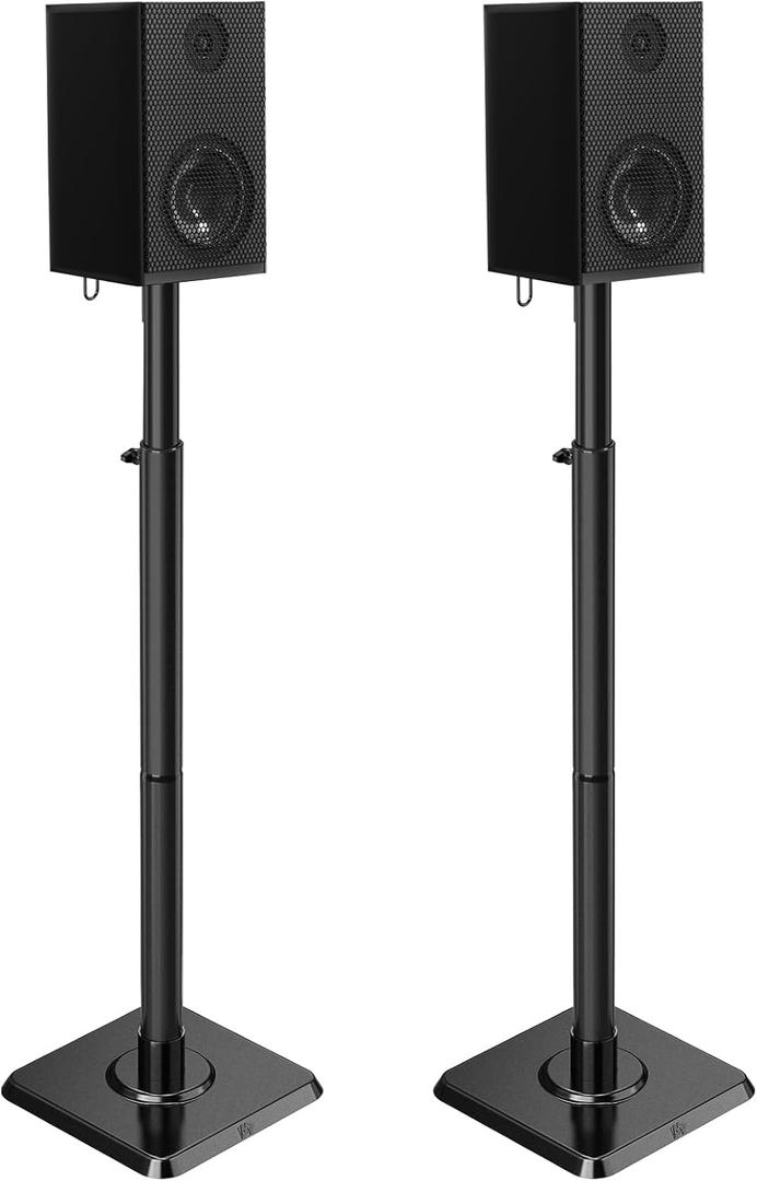 Mounting Dream Speaker Stands Height Adjustable for Satellite & Small Bookshelf Speakers, Set of 2 Floor Stand Mount for Bose Polk JBL Sony Yamaha and Others - 11LBS Capacity MD5402 (9.4" W x 18" H Speaker)