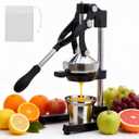 Cast Iron Juicer,Manual Juicer Hand Press,Professional Citrus Juicer,with Stainless Steel Cup,Easy to Use & Clean,Heavy Duty Stainless Steel Manual Juicer For Orange Juice,Pomegranate,Lemon(Black)