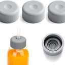 Zukro Water Bottles Replacement Rubber Lids with Straw Hole, Silicone Cap for Luxfuel/Epica/Sursip 10oz/18oz/24oz Glass Bottles With Mouth Opening 1.49 Inch, Press-in Fit, BPA Free, 3 Pack