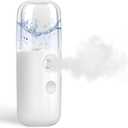 GIVERARE Nano Facial Steamer, Handy Mini Mister, USB Rechargeable Mist Sprayer, 30ml Visual Water Tank Moisturizing&Hydrating for Face, Daily Makeup, Skin Care, Eyelash Extensions-White (1-pack White)