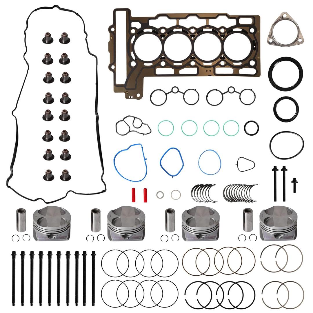 Engine Rebuild Kit, Piston+Connecting Rod + Main Bearing +Head Gasket with Bolt Set, for Mini Cooper Coupe Clubman Paceman 06-16, 1.6L L4, Engine: N12, B16 A, N16, B16 A, HS26453PT ES72451