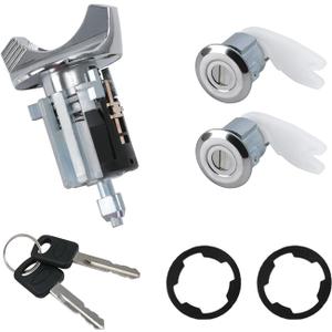 Ignition Switch with Key Door Lock Cylinders Compatible with Ford Bronco F150 F250 F350 E150 E250 E350 Ranger Crown Victoria Replaces# C-42-150 DP-42-122 (Ford F-Series&E-Series Van 92-95)