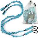 Gradient Fitness 2 Pack Kayak Paddle Leash, 5-8 Feet Stretchable Paddle Strap with Carabiner Secure Leash Lanyard Rope for SUP Kayak Canoe Paddle Fishing Pole Rod (Blue)