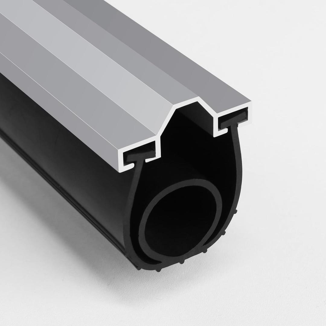 Duzzy 16.5 Feet Convex Shape Garage Door Seal Kits, Pre-drilled Heavy-Duty Weatherproofing Garage Door Rubber Seals Bottom Pakage with Aluminum Track Retainer Base Kits (Black) Duzzy 16.5 Feet Convex Shape Garage Door Seal Kits, Pre-drilled Heavy-Duty Weatherproofing Garage Door Rubber Seals Bottom Pakage with Aluminum Track Retainer Base Kits (Black)