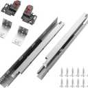 18 Inch Undermount Soft Close Drawer Slides Bottom Mount Full Extension Rails,6 Pairs with Rear Mounting Brackets and 3D Adjustable Locking Devices