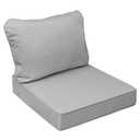 AAAAAcessories Outdoor Seat Cushions for Chairs, Fade-Resistant, Waterproof Patio Furniture Replacement Cushions, 21" x 21" x 3" + 21" x 17", Gray
