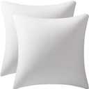DEZENE Decorative Pillow Cases 20x20 White: 2 Pack Cozy Soft Velvet Square Throw Pillow Covers for Farmhouse Home Decor