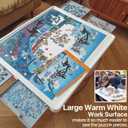 Playboda 1500 Pieces Rotating Plastic Puzzle Board with Drawers and Cover, 35"x27" Portable Spinning Jigsaw Puzzle Table for Adults, Upgraded Lazy Susan, Ideal Gift for Mum