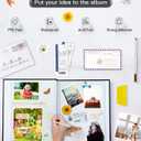 Popotop Photo Album Self Adhesive with Picture Display Window,40 Pages DIY Scrapbooking Supplies Kit for 4x6 8x10 Picture,Linen Cover Memory Book for Baby Wedding, with Scraper and Metallic Pen