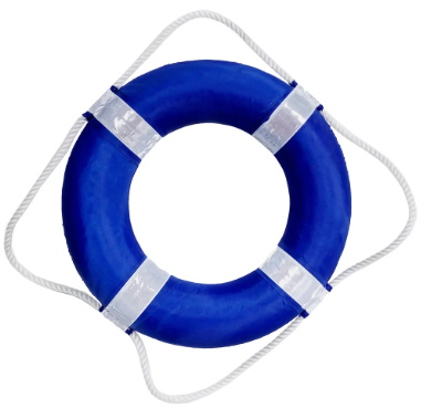 SWIMLINE HYDROTOOLS Life Preserver Ring Pool Buoy |Soft Foam Personalized Life Ring | 18" Diameter | Dual-Use Life Safety Decoration | Includes Life Preserver Surround Rope | Lightweight & Durable, White