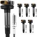 Ignition Coil Packs and Iridium Spark Plugs Kit Fit for Ford 2011-2016 F-150 13-19 Explorer 15-24 Transit 250 Taurus Transit 350 Flex Expedition Navigator V6 3.5L, Replaces UF646 6509 6 Sets
