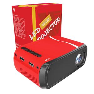 Mini Projector with Wifi Portable Projector Support 1080P 170" Mini HD Movie Projector, Outdoor Projector Compatible with Phone/ Tablet/ Laptop/ TV Stick/ PS4/ HDMI/USB - Red Black