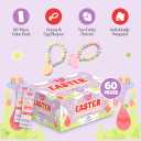 60 Pack Easter Candy Bracelets - Individually Wrapped Holiday Themed Bunny & Egg Bracelets Strawberry And Tutti Frutti Delicious Candys - Bulk Candys Great Use, For Kids, Party Favor, Classrooms, Goodie Bags