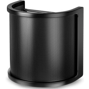 Pop Filter,PEMOTech [Upgraded Three Layers] Metal Mesh & Foam & Etamine Layer Microphone Windscreen Cover Handheld Mic Shield Mask,Microphone Accessories for Vocal Recording,Youtube videos,Streaming