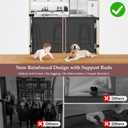Reinforced 41 Inch Extra Tall Baby Gate 55" Wide Retractable Dog Gate with Support Rods – Prevents Crawling Under, Indoor Extra Tall Dog Gate Retractable Baby Gates Outdoor Retractable Gate, Black