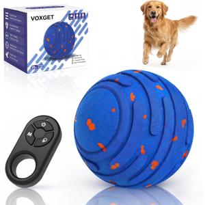 Smart Interactive Dog Toy Ball, Upgrade Automatic 3 Modes Moving Ball with Remote Control for Medium Large Dogs, Rechargeable Waterproof E-TPU Bounce & Rotating Dog Toy to Keep Busy (Dark Blue)