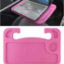 GLSOWEE Car Steering Wheel Tray, Computer Office Car Table Tray, Pink | Auto Steering Wheel Desk for Eating Working, Multipurpose Car Desk Travel Accessories for Most Vehicles Steering Wheel