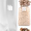 60 Pack Mushroom Grow Bags with Microporous Filter Patchs, 8"x5"x20" Large Extra Thick 3 Mil Mushroom Cultivation Spawn Bag Bulk, Durable Autoclavable Bags for Substrates Strong Tear Resistant