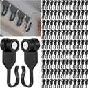 AceOrbit 100 Pcs Gazebo Curtain Hooks Summer Heavy Duty Metal Slide Curtain Track Hooks Plastic Wheel Mosquito Netting Ceiling Gazebo Accessories for Outdoor Garden Awning Canopy Wall Divider