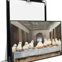 XWNLTEPK Halloween Canvas Art Poster Spectral Last Supper Wall Art Ghostly Figures Banquet Table Dining Hall Archway Panoramic Mountain View Wall Painting for Living Room Bedroom Festive Decor (8x12in Black Framed, A09)