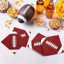 2 x Aodaer 48 Pieces Football Paper Napkins Disposable Football Party Napkins Football Rugby Cocktail Dinner Napkins Set 13" x 13" Unfolded Football Tableware Napkins for Rugby Party Supplies