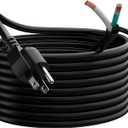 Elecan 14 Gauge 3 Prong Replacement Power Supply Cord 12 Ft with Pigtail Open Wiring End, 14/3 Extension Wire Electric Tool Cable Plug, SJTW ETL, 15 Amp/125V, Indoor&Outdoor for Appliances&DIY-E