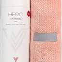 VOLO Hero Hair Towel Ultra Soft Nanoweave Microfiber, Super Absorbent Quick Dry, Reduces Dry Time 50%, Anti-Frizz & Breakage, Secure Snug Strap, Large Wrap for All Hair Types - Cloud Pink