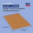 Box USA Double Wall Corrugated Cardboard Sheets, 24" x 36", Kraft (Pack of 5), (BSP2436DW)