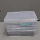 4 Pack Extra Large Pencil Box, Plastic Pencil Case Organizer, Clear Crayon Box Marker Organizer, Stackable Craft Organizers and Storage for Pen, Craft, Art Supply(Green/Blue/Pink/Black) (Colorful)