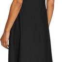 Eddie Bauer Women's Plus Aster Vneck Midi Dress (Black, XL)