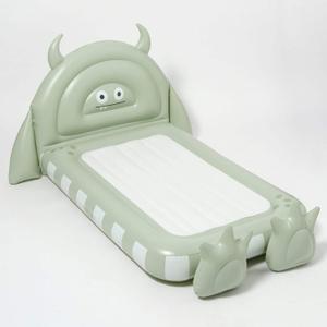 SUNNYLiFE Kids Inflatable Bed - Flocked Air Mattress for Toddlers, Durable Floor Bed for Camping & Sleepovers, 154lbs Capacity | Monster Sage