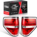 Tail Lights Assembly Fit Ford F150 F-150 2009 2010 2011 2012 2013 2014 Rear Brake Back Up Cover Taillight Lens Left Driver Right Passenger Replaces BL3Z13404AB BL3Z13405AB(Bulb Included)