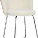 Hillsdale, Marisol Round Metal and Upholstered Vanity Stool with Scoop Back for Makeup Room or Bathroom, Off-White, 

	20.75"D x 20.75"W x 25"H