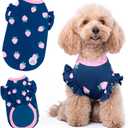 Pippo's Shop 2 Pack Dog Shirt Premium Peru CottonFashionable and Cute, Pet Apparel Lightweight Stretch Puppy Cool Soft T-Shirt Smooth Breathable Clothes (Pawberry+Hedgehog Paws, Medium)