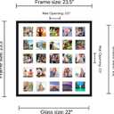 CountryArtHouse Black Collage Frame With Mat - 22x22 Solid Wood Frame For (25) 4" x 4" Photos - Black Matted Instagram 4x4 Collage Photo Frame with Mat with Multi Opening Picture Matte, 25 Photos Square