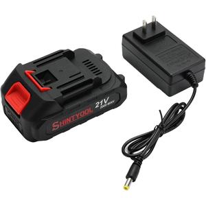 21v Lithium Battery - 2.0 Ah Battery with Charger Adapter Led Indicator Compatible with Leaf Blower and Mini Chainsaw