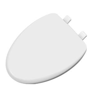 1F1R7-00 Premium Molded Wood Round Toilet Seat with Slow Close Hinge & OSG, White