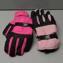 SATINIOR 2 Pairs Kids Waterproof Winter Snow Gloves Ski Gloves for Boy Girl Outdoor Warm Thickening Snowboar (10-15 Years, Light Pink, Rose Red)